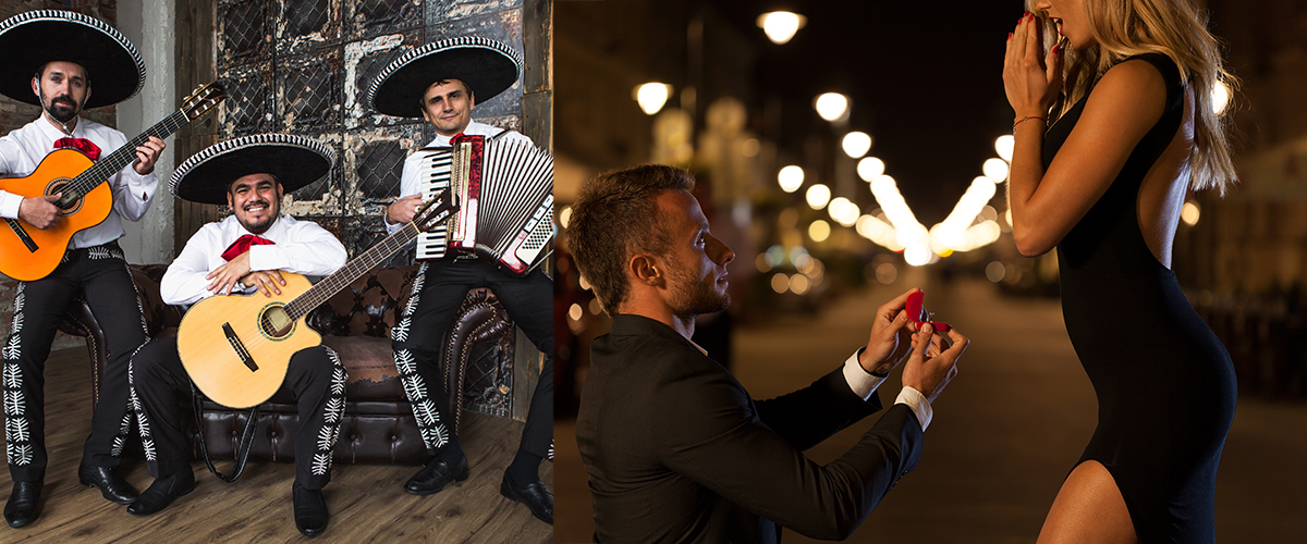 De romantische muziek van de Mariachis